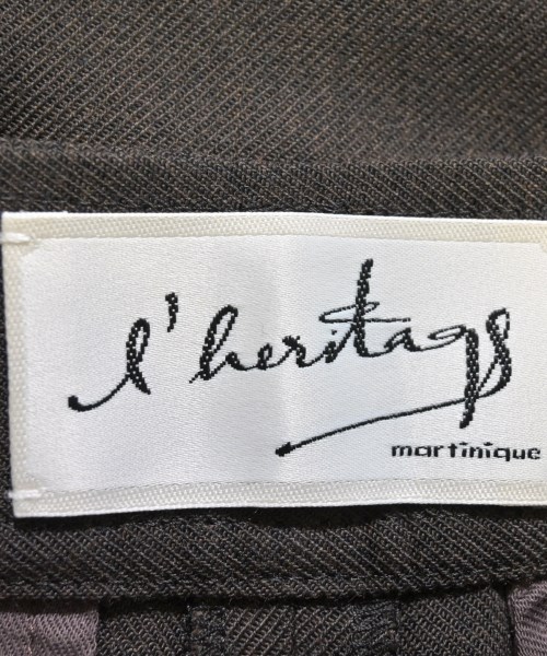 l'heritage martinique（レリタージュマルティニーク）スラックス 茶 サイズ:1(S位) レディース/2200616385258