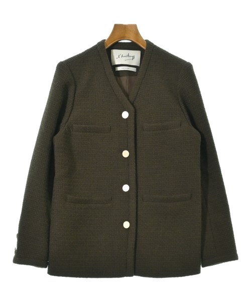 l'heritage martinique(レリタージュマルティニーク)ノーカラージャケット 茶 サイズ:-(L位)/2200695294205