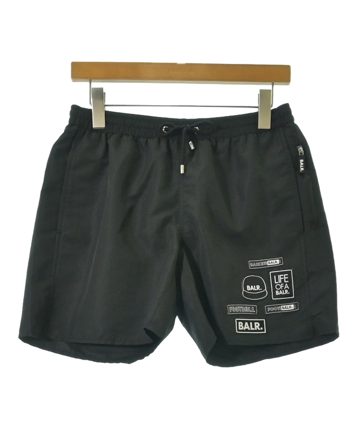 BALR. モノグラムショートパンツ XSサイズ ブラック BALR.（ボーラ―）ショートパンツ 黒 サイズ:S メンズ/2200694275304