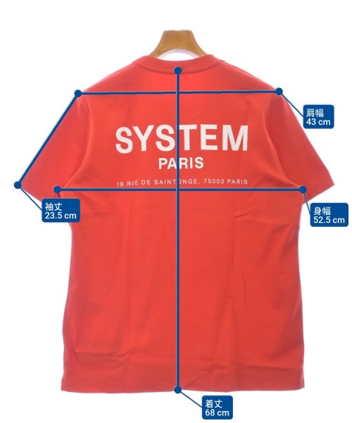 SYSTEM（システム）Tシャツ・カットソー 赤 サイズ:F メンズ/2200607319125