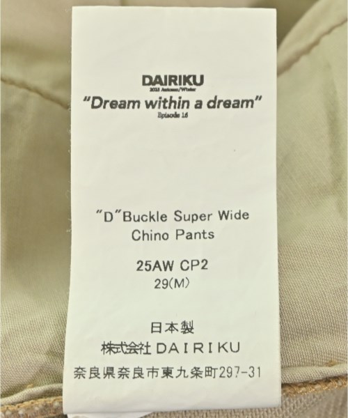 DAIRIKU（ダイリク）デニムパンツ ベージュ サイズ:29(M位) メンズ/2200618147021