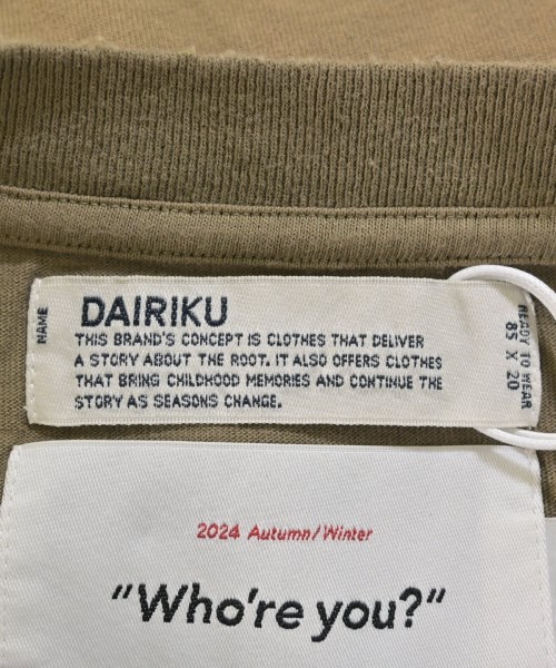 DAIRIKU（ダイリク）Tシャツ・カットソー 茶 サイズ:F メンズ/2200680406033