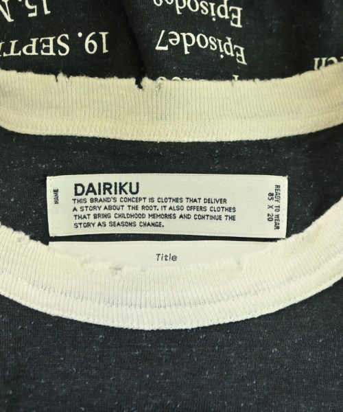 DAIRIKU（ダイリク）Tシャツ・カットソー グレー サイズ:M メンズ/2200681995314