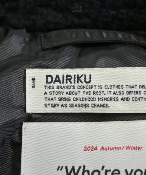 DAIRIKU（ダイリク）コート 黒 サイズ:M メンズ/2200664624019