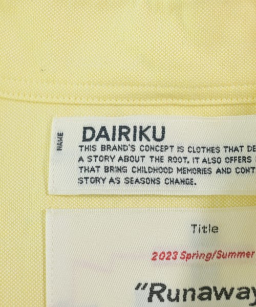 DAIRIKU（ダイリク）カジュアルシャツ 黄 サイズ:M メンズ/2200664624095