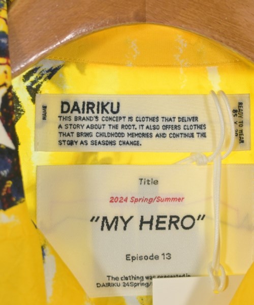 DAIRIKU（ダイリク）カジュアルシャツ 黄 サイズ:M メンズ/2200664624101
