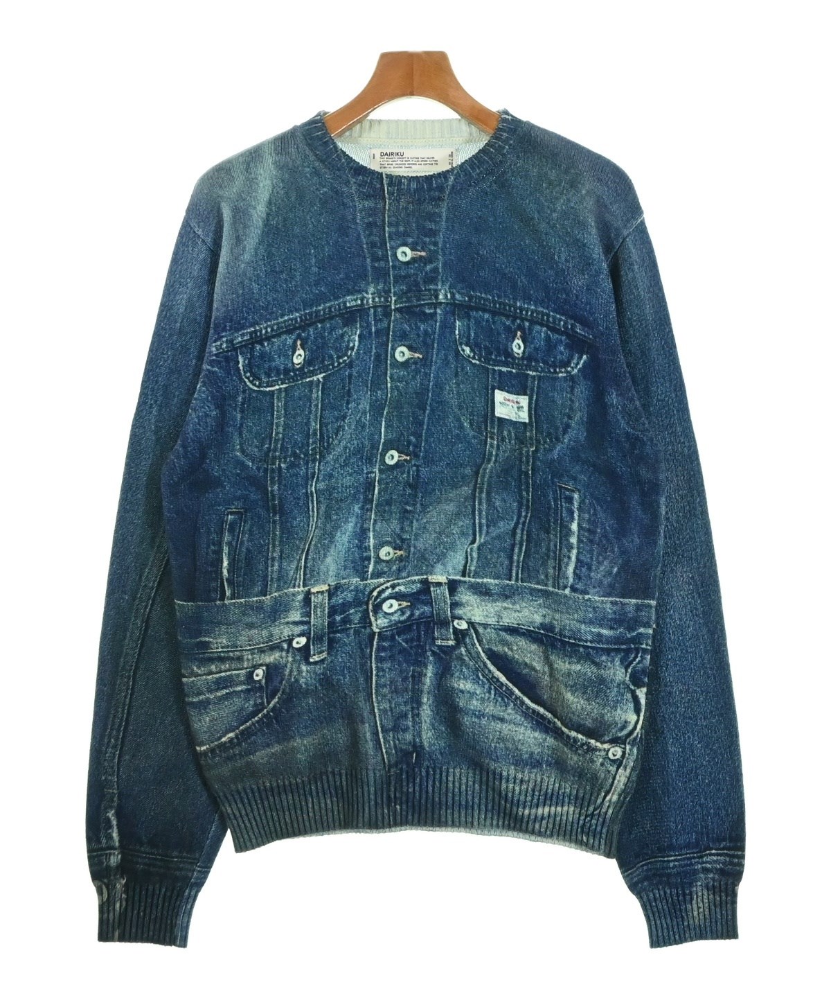 DAIRIKU ダイリク ニット・セーター F 紺 【古着】【中古】 DAIRIKU（ダイリク）ニット・セーター 紺 サイズ:L メンズ