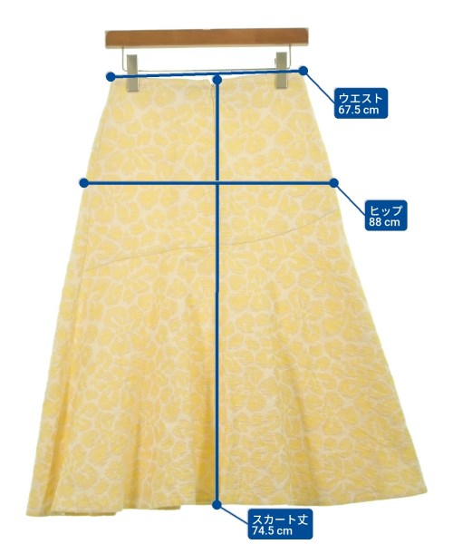 TOMORROWLAND collection（トゥモローランドコレクション）ひざ丈スカート 黄 サイズ:36(S位) レディース/2200628720108