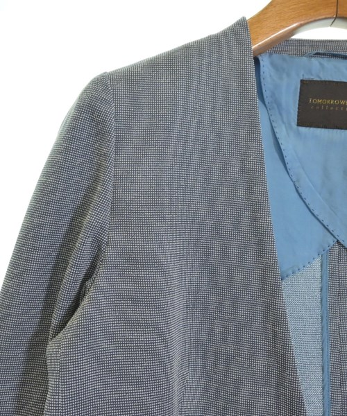TOMORROWLAND collection（トゥモローランドコレクション）ノーカラージャケット 青 サイズ:34(XS位) レディース/2200621828061