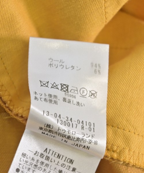 TOMORROWLAND collection（トゥモローランドコレクション）スラックス 黄 サイズ:36(S位) レディース/2200709769064