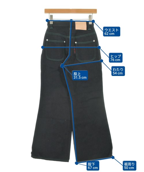 soduk（スドーク）デニムパンツ 黒 サイズ:S レディース/2200654398029