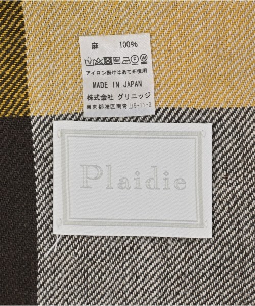 PLAIDIE（プレディー）ストール 黄 サイズ:- レディース/2200665747168