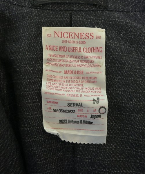 NICENESS（ナイスネス）ジャケット グレー サイズ:L メンズ/2200656476022