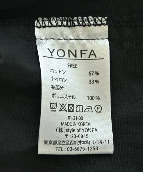 YONFA（ヨンファ）シャツワンピース 黒 サイズ:F レディース/2200722762059