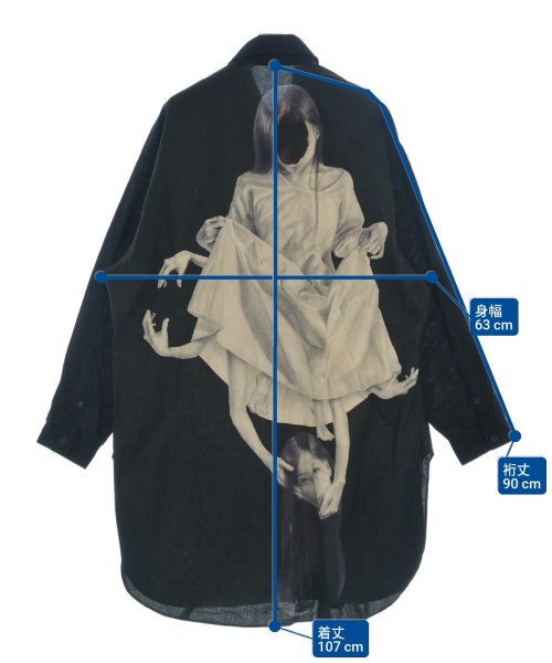 BLACK scandal yohji yamamoto（ブラックスキャンダルヨウジヤマモト）カジュアルシャツ 黒 サイズ:3(M位) メンズ/2200641442087
