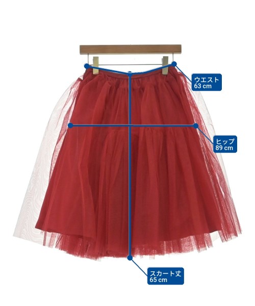 Molly Goddard　（モリーゴダード）ひざ丈スカート 赤 サイズ:38(S位) レディース/2200623097045