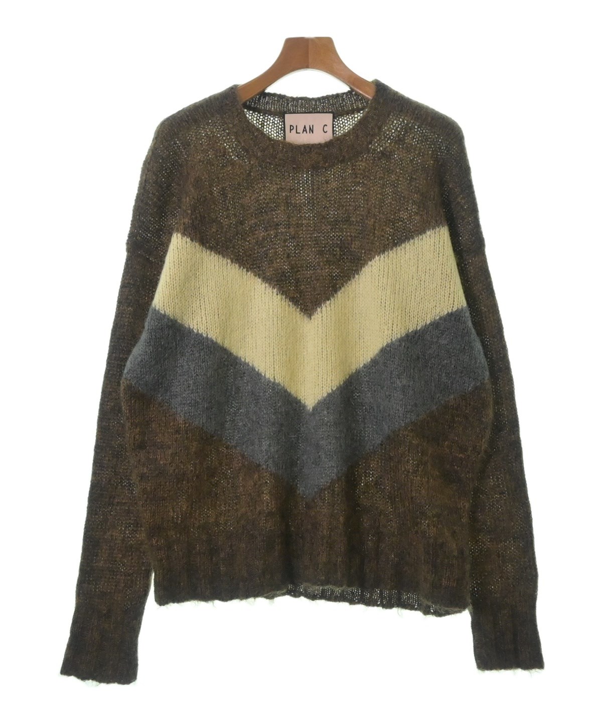 PLAN C（プランシー）ニット・セーター 茶 サイズ:38(S位) メンズ  