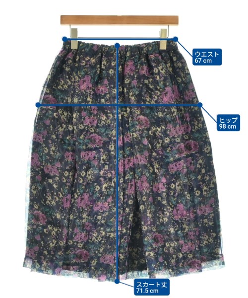 PLAN C（プランシー）ひざ丈スカート 紺 サイズ:38(S位) レディース/2200679938156