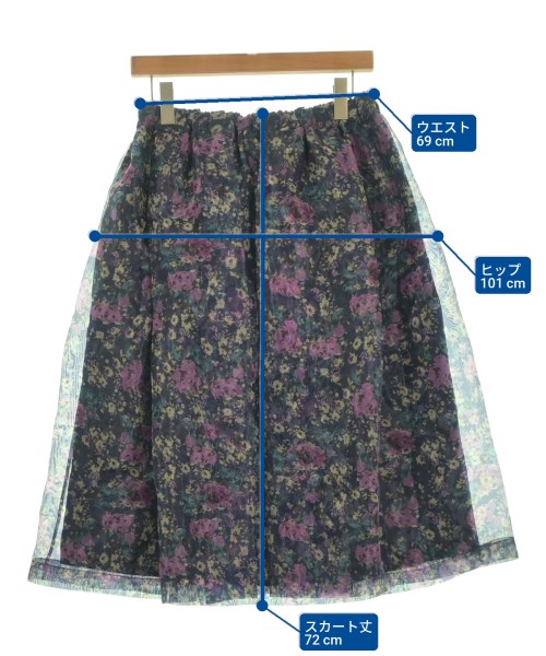 PLAN C（プランシー）ひざ丈スカート 紺 サイズ:40(M位) レディース/2200643373129