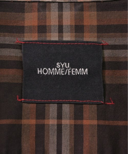 SYU.HOMME/FEMM（シュウオムフェム）カジュアルシャツ 茶 サイズ:2(M位) メンズ/2200471296263