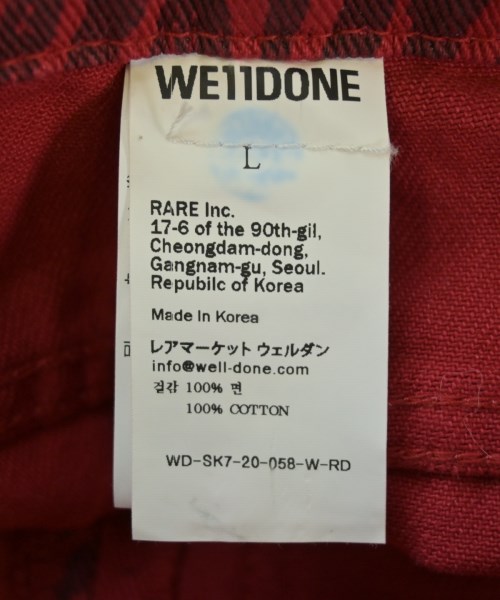 We11done（ウェルダン）ミニスカート 赤 サイズ:L レディース/2200612855311