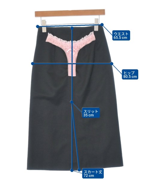 VAQUERA（ヴァケラ）ひざ丈スカート 黒 サイズ:XS レディース/2200669068047