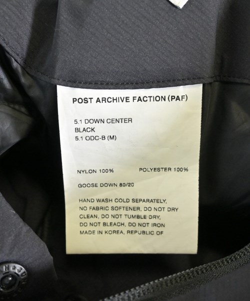 POST ARCHIVE FACTION（ポストアーカイブファクション）ダウンジャケット/ダウンベスト 黒 サイズ:M メンズ/2200680432063