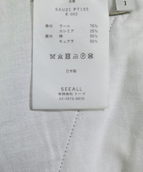 SEEALL（シーオール）スラックス カーキ サイズ:1(S位) メンズ/2200650633087