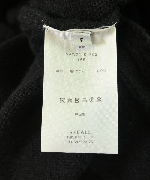 SEEALL（シーオール）ワンピース 黒 サイズ:F レディース/2200708286043