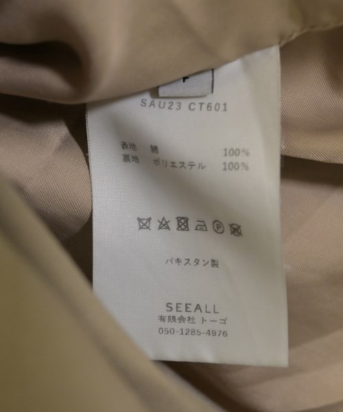 SEEALL（シーオール）トレンチコート ベージュ サイズ:F メンズ/2200722374016