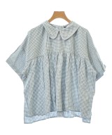 オオカミとフクロウ（オオカミトフクロ）カジュアルシャツ 青 サイズ:F レディース/2200697121042