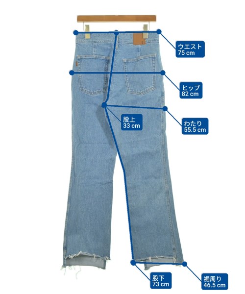 5 1/2（ファイブアンドハーフ）デニムパンツ 青 サイズ:30(XL位) レディース/2200623367032