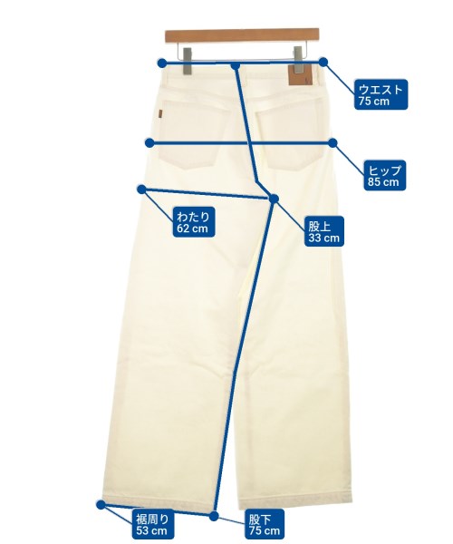 5 1/2（ファイブアンドハーフ）デニムパンツ 白 サイズ:29l(L位) レディース/2200620965057