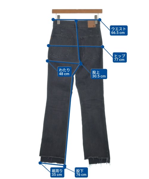 5 1/2（ファイブアンドハーフ）デニムパンツ 黒 サイズ:26(M位) レディース/2200634439049