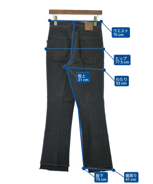 5 1/2（ファイブアンドハーフ）デニムパンツ 黒 サイズ:28(L位) レディース/2200676153019