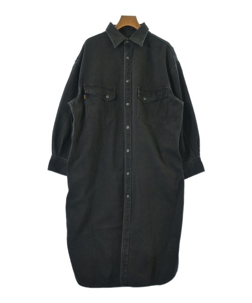 5 1/2(ファイブアンドハーフ)シャツワンピース 黒 サイズ:38(M位)/2200657526047