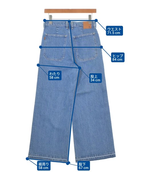 5 1/2（ファイブアンドハーフ）デニムパンツ 青 サイズ:29(M位) レディース/2200667379022