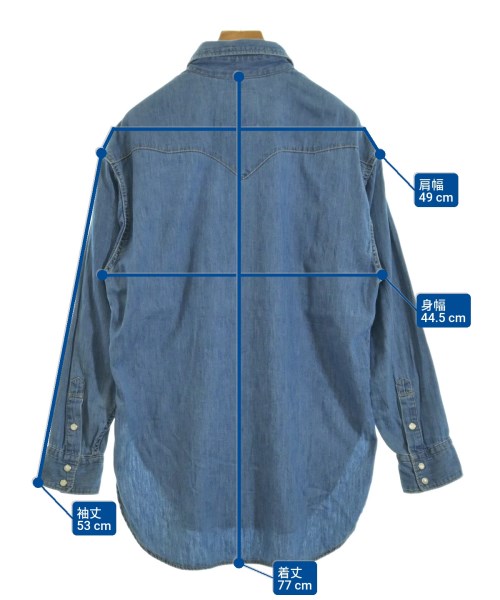 5 1/2（ファイブアンドハーフ）カジュアルシャツ 青 サイズ:F レディース/2200671674090