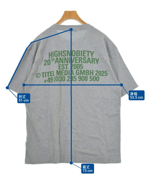 HIGHSNOBIETY（ハイスノバイエティ）Tシャツ・カットソー グレー サイズ:L メンズ/2200610460173