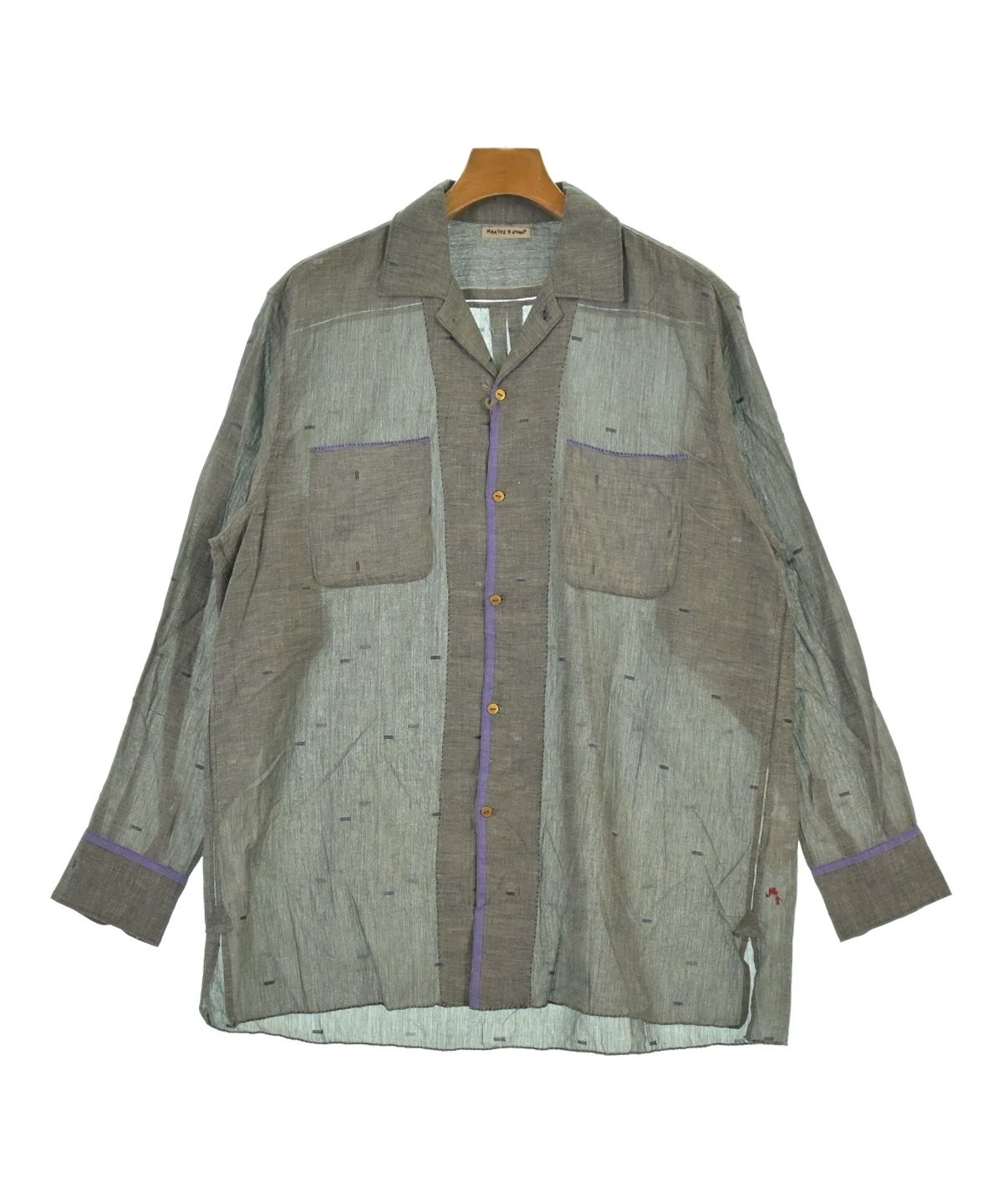 MAATEE&SONS マーティーアンドサンズ カジュアルシャツ M グレー 【古着】【中古】【送料無料】 MAATEE&SONS（マーティーアンドサンズ）カジュアルシャツ グレー
