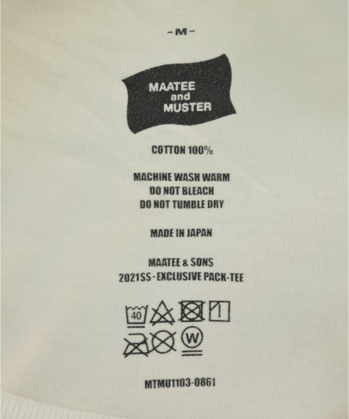 MAATEE&SONS（マーティーアンドサンズ）Tシャツ・カットソー 白 サイズ:M メンズ/2200671374037