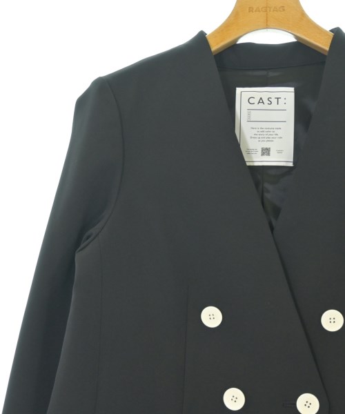CAST:（キャスト：）ノーカラージャケット 黒 サイズ:S レディース/2200699493017
