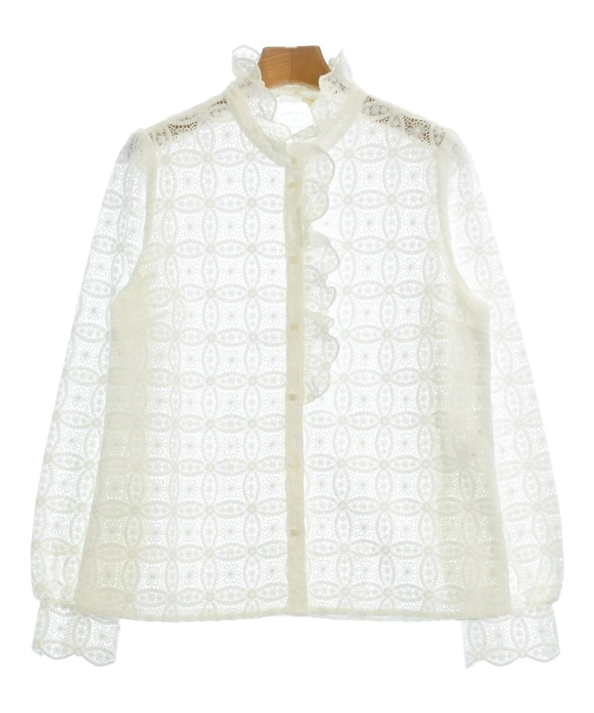 SEZANE シャツ ホワイト レース袖 Sezane（セザンヌ）カジュアルシャツ 白 サイズ:38(M位