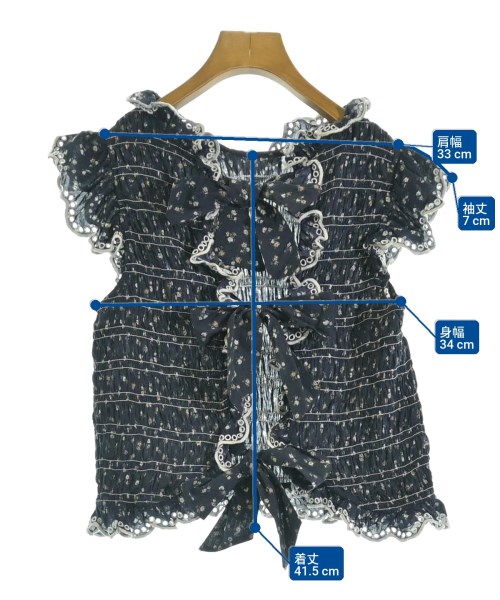 Sezane（セザンヌ）ブラウス 紺 サイズ:-(XS位) レディース/2200710459053
