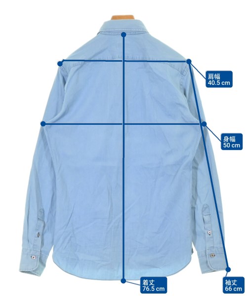 134 NAPOLI（イチサンヨンナポリ）カジュアルシャツ 青 サイズ:39(M位) メンズ/2200621443042