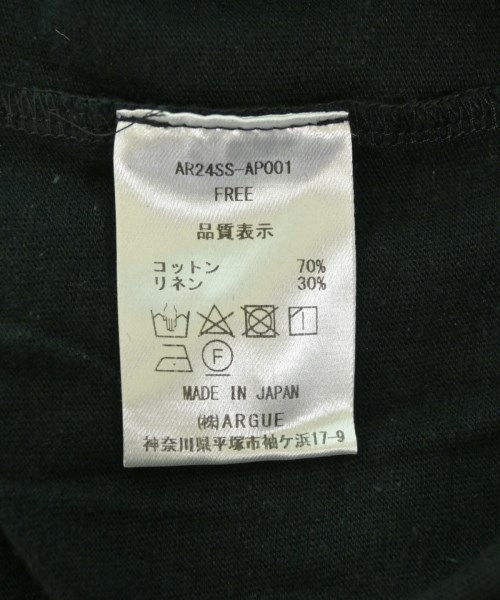 ARGUE（アギュー）Tシャツ・カットソー 黒 サイズ:F レディース/2200715373507
