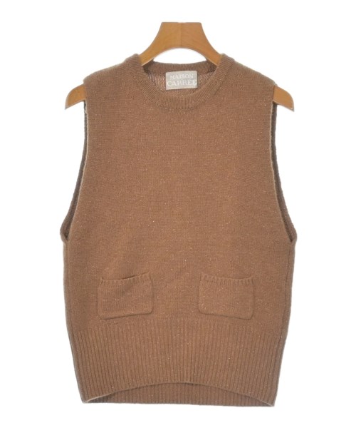 MAISON CARREE(メゾンカレ)ベスト 茶 サイズ:F/2200632187058
