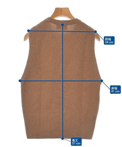 MAISON CARREE（メゾンカレ）ベスト 茶 サイズ:F レディース/2200632187058