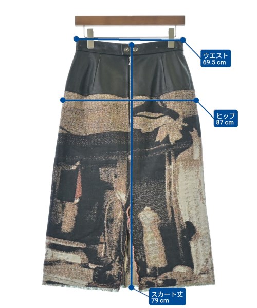 PHOTOCOPIEU（フォトコピュー）ロング・マキシ丈スカート 黒 サイズ:38(M位) レディース/2200650486065