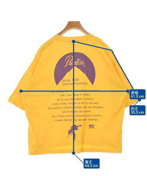 Prentiss（プレンティス）Tシャツ・カットソー 黄 サイズ:M メンズ/2200533660025